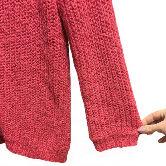 CAbi Pink Chunky Knit Full Zip Cardigan Sweater Jacket Medium M YKK Zipper - Picture 4 of 5